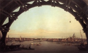 Oil canaletto Painting - London  Seen Through an Arch of Westminster Bridge 1746-47 by Canaletto