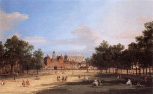 Oil canaletto Painting - London the Old Horse Guards and Banqueting Hall, from St James's Park  1749 by Canaletto