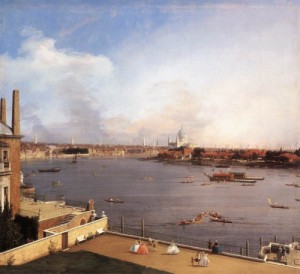 Oil the Painting - London  The Thames and the City of London from Richmond House  1747 by Canaletto