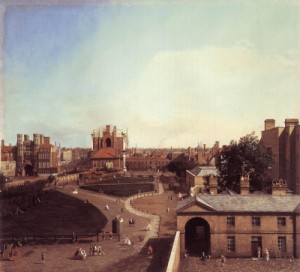 Oil garden Painting - London Whitehall and the Privy Garden from Richmond House  1747 by Canaletto