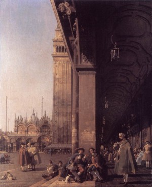 Oil corner Painting - Piazza San Marco  Looking East from the South West Corner     c. 1760 by Canaletto