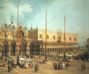 Oil canaletto Painting - Piazza San Marco Looking Southeast 1735-40 by Canaletto