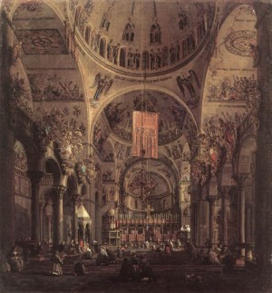 Oil canaletto Painting - San Marco  the Interior   c. 1755 by Canaletto