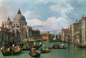 Oil the Painting - The Grand Canal and the Church of the Salute  1730 by Canaletto