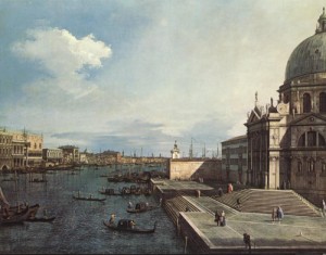 Oil canaletto Painting - The Grand Canal at the Salute Church  1738-42 by Canaletto