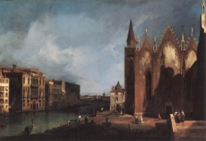 Oil the Painting - The Grand Canal near Santa Maria della Carità   1726 by Canaletto