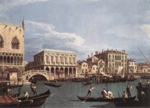 Oil canaletto Painting - The Molo and the Riva degli Schiavoni from the Bacino di San Marco  1740 by Canaletto