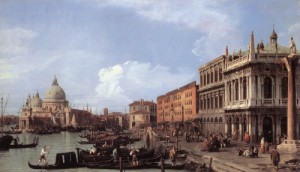 Oil canaletto Painting - The Molo, Looking West 1730 by Canaletto