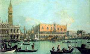 Oil canaletto Painting - Veduta del Palazzo Ducale by Canaletto