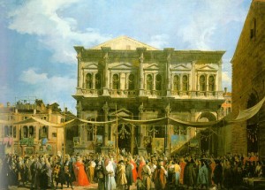 Oil canaletto Painting - Venice The Feast Day of St Roch by Canaletto