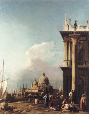 Oil canaletto Painting - Venice ,The Piazzetta Looking South-west towards S. Maria della Salute 1725-30 by Canaletto