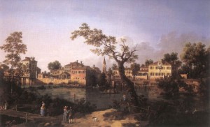  Photograph - View of a River, Perhaps in Padua  1745 by Canaletto