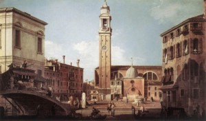 Oil canaletto Painting - View of Campo Santi Apostoli 1730s by Canaletto