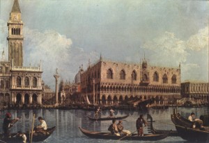 Oil canaletto Painting - View of the Bacino di San Marco (St Mark's Basin)  1730-35 by Canaletto