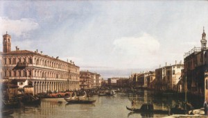 Oil canaletto Painting - View of the Grand Canal  -c. 1735 by Canaletto