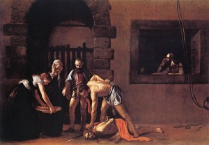 Oil the Painting - Beheading of Saint John the Baptist  1608 by Caravaggio