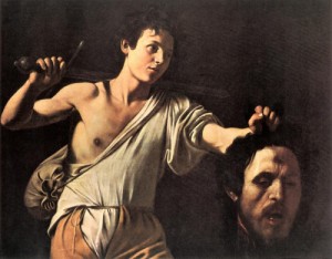 Oil caravaggio Painting - David  1606-07 by Caravaggio
