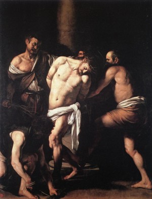 Oil caravaggio Painting - Flagellation  - c. 1607 by Caravaggio