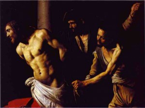 Oil caravaggio Painting - Flagellation of Christ. c.1606-1607 by Caravaggio