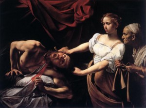 Oil caravaggio Painting - Judith Beheading Holofernes  - c. 1598 by Caravaggio