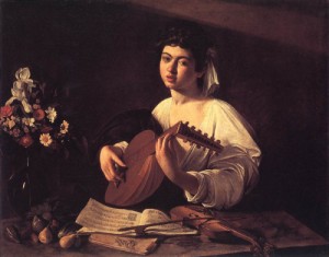 Oil caravaggio Painting - Lute Player  - c. 1596 by Caravaggio