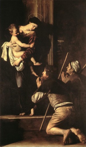 Oil caravaggio Painting - Madonna di Loreto  1603-05 by Caravaggio