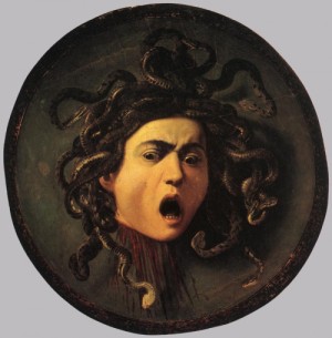 Oil caravaggio Painting - Medusa  1598-99 by Caravaggio