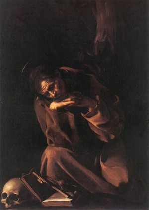 Oil caravaggio Painting - St Francis  - c. 1606 by Caravaggio