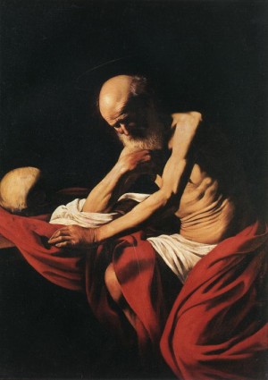 Oil caravaggio Painting - St Jerome  1605-06 by Caravaggio