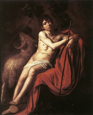 Oil the Painting - St John the Baptist  1610 by Caravaggio