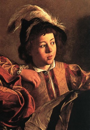 Oil caravaggio Painting - The Calling of Saint Matthew (detail) 1599-1600 by Caravaggio