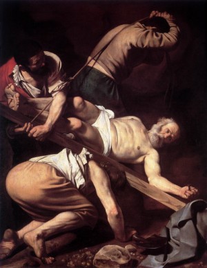Oil caravaggio Painting - The Crucifixion of Saint Peter  1600 by Caravaggio