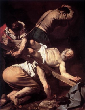 Oil the Painting - The Crucifixion of Saint Peter  1600 by Caravaggio