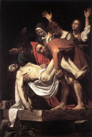 Oil caravaggio Painting - The Entombment   1602-03 by Caravaggio