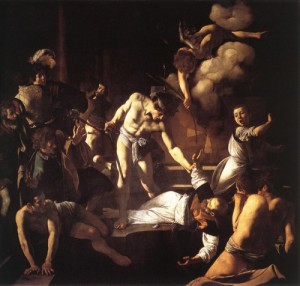 Oil caravaggio Painting - The Martyrdom of St Matthew  1599-1600 by Caravaggio
