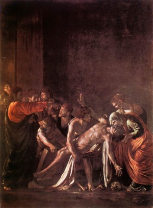 Oil caravaggio Painting - The Raising of Lazarus  1608-09 by Caravaggio