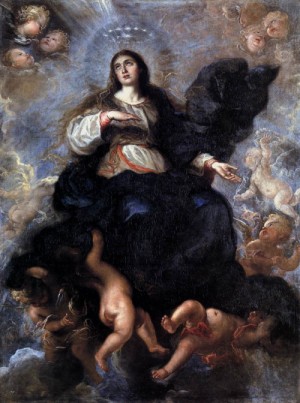 Oil carreno de miranda,juan Painting - Assumption of the Virgin  c. 1657 by Carreno de Miranda,Juan