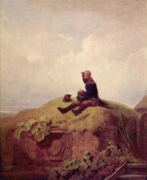 Oil carl spitzweg Painting - Oh It Was a Cause A Patrol Knitter by Carl Spitzweg