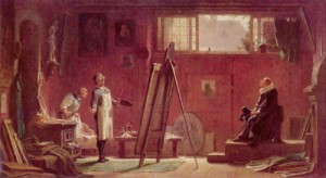 Oil portrait Painting - Portrait Painter by Carl Spitzweg