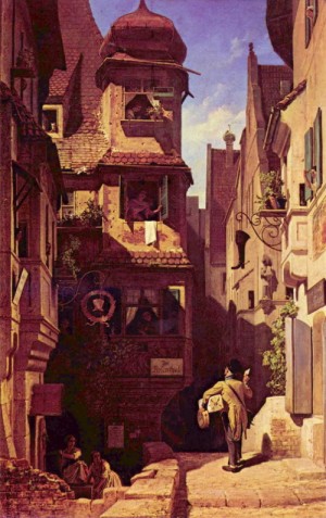  Photograph - The Messenger in Rozentale by Carl Spitzweg