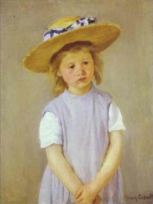  Photograph - Child in aStraw Hat. c. 1886 by Cassatt,Mary