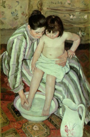 Oil cassatt,mary Painting - La Toilette ( The Bath)     c. 1891 by Cassatt,Mary