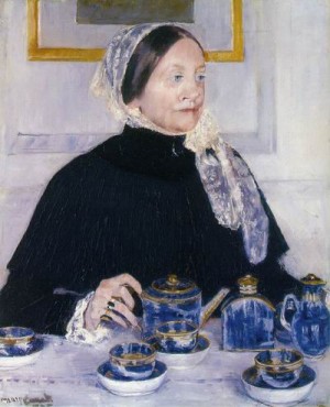 Oil cassatt,mary Painting - Lady at the Tea Table by Cassatt,Mary
