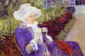 Oil cassatt,mary Painting - Lydia Crocheting in the Garden at Marly. 1880 by Cassatt,Mary