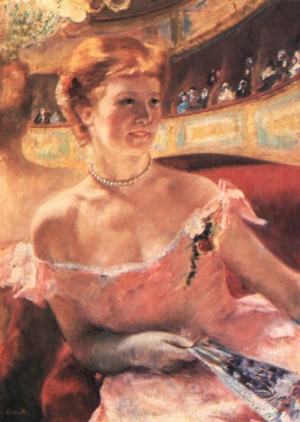  Photograph - Lydia in a Loge Wearing a Pearl Necklace, 1879 by Cassatt,Mary