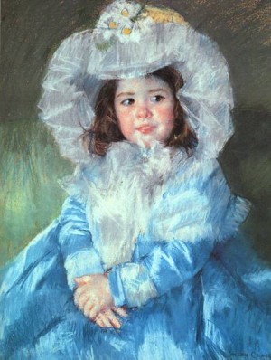 Oil blue Painting - Margot in Blue    1902 by Cassatt,Mary