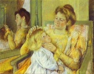  Photograph - Mother Combing Her Child's Hair 1901 by Cassatt,Mary