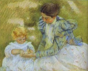  Photograph - Mother Playing with Her Child. c.1897 by Cassatt,Mary
