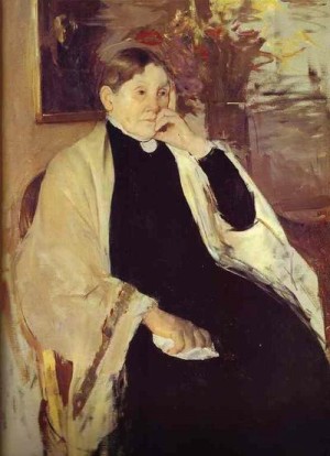 Oil the Painting - Mrs  Robert S Cassatt the Artist's Mother (Katherine Kelso Johnston Cassatt). c.1889 by Cassatt,Mary
