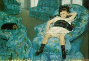 Oil girl Painting - Portrait of a Little Girl by Cassatt,Mary